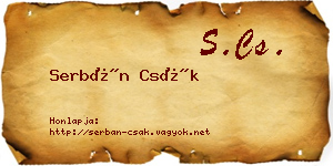 Serbán Csák névjegykártya